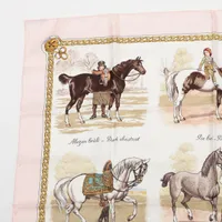 美品未使用 エルメス シルクスカーフ カレ90 カレの馬に乗って ピンク エルメス カレ90 LES CHEVAUX DES MOGHOLS ムガル王朝の馬