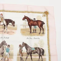 エルメス　シルク　カレ90 スカーフ　レッド　LES ROBES HERMES - エルメス カレ90 LES ROBES 馬の毛色 スカーフ シルク
