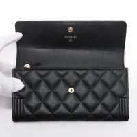CHANEL マトラッセ キャビアスキン 財布 ネイビー ゴールド金具 29番台 CHANEL マトラッセ キャビアスキン 財布 ネイビー ゴールド金具