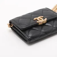 CHANEL ショルダー キャビアスキン ゴールド金具 シャネル ミニマトラッセ キャビアスキン チェーンショルダー