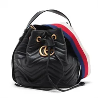 グッチ GGマーモント レザー 2WAYショルダーバッグ ブラック