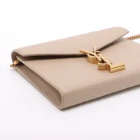 洗練ベージュ スエードとチェーンが上品 サンローランショルダー ウィメンズ ショルダーバッグ | サンローラン | YSL
