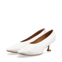 ノイエマルシェ ☆ レザー ウェッジソール パンプス L アンクルストラップ 白 メゾンマルジェラ レザー パンプス 37 レディース ホワイト