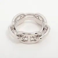 HERMES エルメス ルカデ シェーヌダンクル リング GP シルバー 美品 エルメス ルカデ シェーヌダンクル スカーフリング GP シルバー