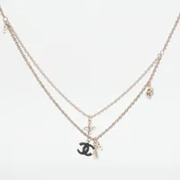 シャネル ココマーク C19C ネックレス GP×ラインストーン