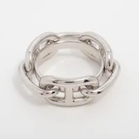 ◇HERMES エルメス ルカデ シェーヌダンクル スカーフリング シルバー エルメス ルカデ シェーヌダンクル スカーフリング GP シルバー