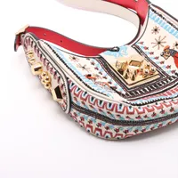 クリスチャンルブタン カラスキー ミニ キャンバスxレザー ショルダー