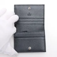 GUCCI コンパクトウォレット ネイビー グッチ GGスプリーム 523155 PVC×レザー コンパクトウォレット