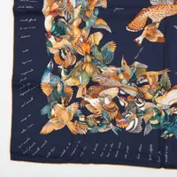 エルメス カレ90 L'intrus 侵入者 スカーフ シルク ネイビー