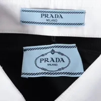 プラダ 24年 バージンウール トップス 襟取り外し可 ニット DNA00T ネイビー 44【中古】 PRADA（プラダ） 未使用品△PRADA 2024年製 DNA00T バージンウール100