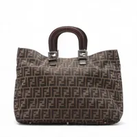美品　FENDI　フェンディ　ズッカ ナノバゲット レザー ショルダーバッグ フェンディ ズッカ ナノバゲット 7AR844 キャンバス×レザー