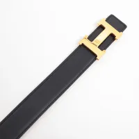 エルメス Hベルト ベルト 75 レザー ブラック×ゴールド ZZ024258