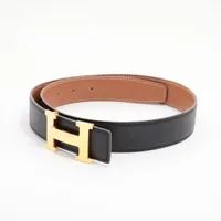 エルメス 75 H ゴールド バケット ブラック ベルト エルメス Hベルト ベルト 75 レザー ブラック×ゴールド ZZ024258