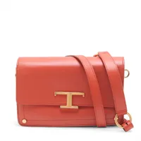 TOD’S オレンジ レザー ショルダーバッグ ✨️極美品✨️ TOD´s トッズ ショルダーバッグ オレンジ レザー