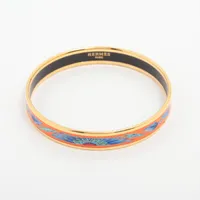 HERMES エルメス エマイユGM エナメル ブレスレット バングル オレンジ 中古】 エルメス HERMES バングル エマイユGM 七宝焼き エナメル