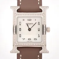 エルメス アーネ HA3.410 SS×革 QZ 白文字盤 A2176608｜中古