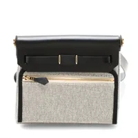 エルメス エールバッグジップ ミニ トワルアッシュxヴァッシュハンター