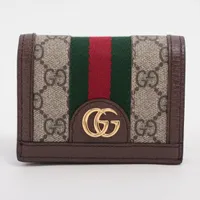 079箱付✨極美品✨グッチ 財布 GGマーモント×GGスプリーム PVC×レザー グッチ GGスプリーム 779799 PVC×レザー コンパクトウォレット