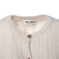 miumiu ミュウミュウ クリスタルビジュー ボタン カシミヤ カーディガン miu miu（ミュウミュウ） カーディガン レディース カシミヤ 襟付き
