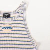 CHANEL マルチカラータンクトップ サイズ34 シャネル P79 コットン タンクトップ 34 レディース マルチカラー