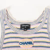 CHANEL マルチカラータンクトップ サイズ34 シャネル P79 コットン タンクトップ 34 レディース マルチカラー