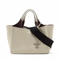 トッズ DI レザー 2WAYハンドバッグ ベージュ ストラップ穴増し
