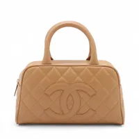 美品 1593 agnes b. ハンドバッグ がま口 ゴールド金具 ベージュ agnes b. - 美品 1593 agnes b. ハンドバッグ がま口 ゴールド