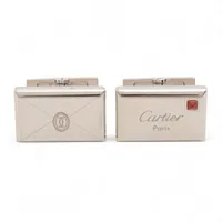 Cartier カルティエ ロゴ エンブレム ネクタイピン カルティエ ネクタイピン ゴールド 赤 スクエア ロゴプレート #A