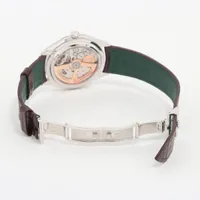 たーぴー ロレックス 1908 52506 PT PT×革 AT アイスブルー文字盤