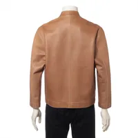 ロエベ　レザーブルゾン　48 ロエベ レザー レザージャケット 48 メンズ ブラウン 首元 袖先装飾品