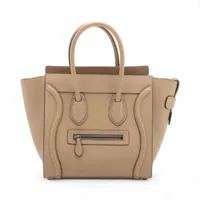 CELINE　ラゲージ　マイクロショッパー ハンドバッグ　ベージュ セリーヌ ラゲージ マイクロショッパー レザー ハンドバッグ