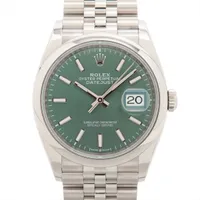 ロレックス デイトジャスト36 126200 SS SS AT ミントグリーン文字盤 ジュビリーブレスレット
