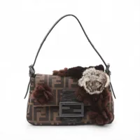 フェンディ マンマバケット キャンバスxファーxリザード ワン