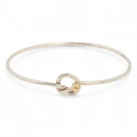 美品ティファニーフックアンド アイバングルブレスレット 925/750（Ｋ18） TIFFANY＆Co ティファニー フックアンドアイ SV925 750 K18