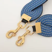 ロエベ アナグラム ショルダーストラップ レザー×GP ブルー