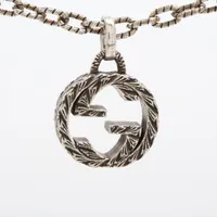 グッチ ダブルG フラワー ネックレス GP×ラインストーン