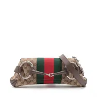 レンUsedグッチ　GGキャンバス　ホースビット　シェリー　ショルダー GUCCI グッチ GGキャンバス ホースビット シェリーライン 斜め