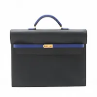 エルメス ケリーデペッシュ38 ヴォーエプソン ブラックxブルー