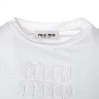 ミュウミュウ 24年 コットン ロングTシャツ XS レディース ホワイト
