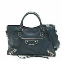 バレンシアガ ザ・シティ レザー 2WAYハンドバッグ グリーン 115748