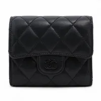 ✨美品✨ シャネル ラムスキン マトラッセ Wホック コンパクトウォレット 極備品】限定CCマーク シャネル マトラッセ ラムスキン