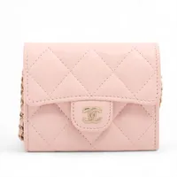 CHANEL　マトラッセ チェーン ウォレット キャビアスキン　ピンク シャネル マトラッセ キャビアスキン チェーンウォレット ピンク