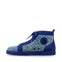クリスチャンルブタン ラインストーン フラットパンプス ブルー Christian Louboutin - クリスチャンルブタン パンプス ヒール