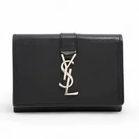 極美品　サンローランパリ　コインケース　YSLロゴ　クロコ型押し　レザー　黒 極美品 サンローランパリ コインケース YSLロゴ クロコ型押し