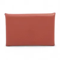 美品✨エルメス カルヴィ シルバー金具 名刺入れ カードケース U刻印 ブラウン HERMES エルメス カルヴィ シルバー金具 カードケース エプソン
