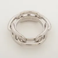 HERMES エルメス ルカデ シェーヌダンクル リング GP シルバー 美品 HERMES エルメス ルカデ・シェーヌダンクル・スカーフリング B
