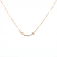 ティファニー Tスマイル ミニ ダイヤ ネックレス 750(PG) 2.3g