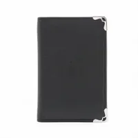 カルティエ マスト レザー カードケース ブラックxブラウン