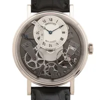 ブレゲ マリーン クロノグラフ 8490BB/12/964 WG×革 AT シルバー