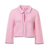 シャネル ココマーク 25P コットン カーディガン 36 レディース ピンク